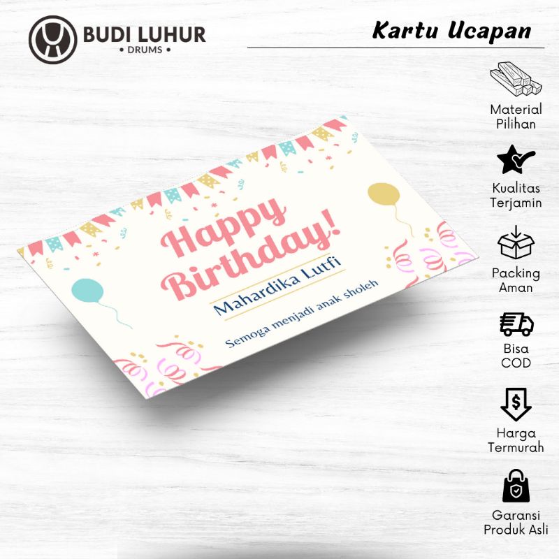 Kartu Ucapan Ulang Tahun Kado Hadiah Custom Request Sendiri