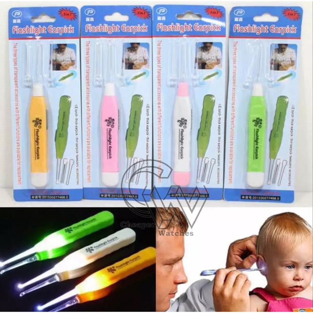 Cheaper-Pembersih Telinga Korek Kuping LED Earpick Flashlight Senter 3 in 1