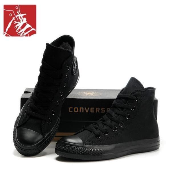 . Sepatu Converse All Star High Full Black Tinggi Hitam Polos Grade Original Premium ,