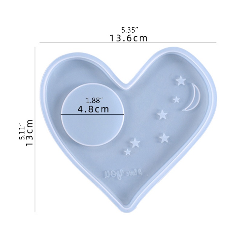 SIY  Love Heart Star Coaster Epoxy Resin Mold Candlestick Pad Mat Tray Silicone Mould