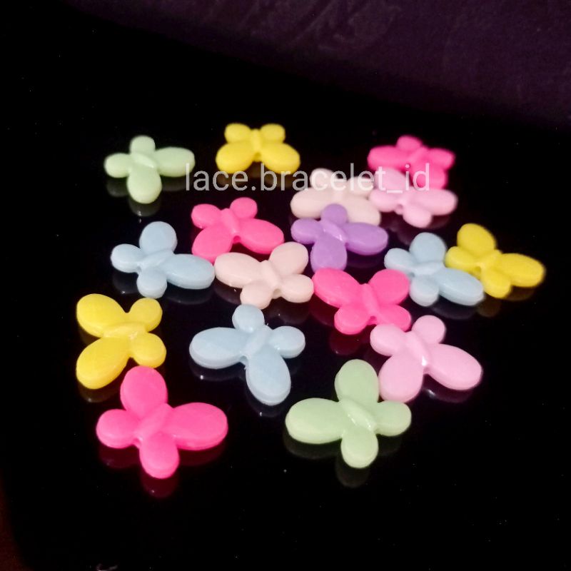 manik manik KUPU KUPU pastel mute mote aksesoris kerajinan tangan diy