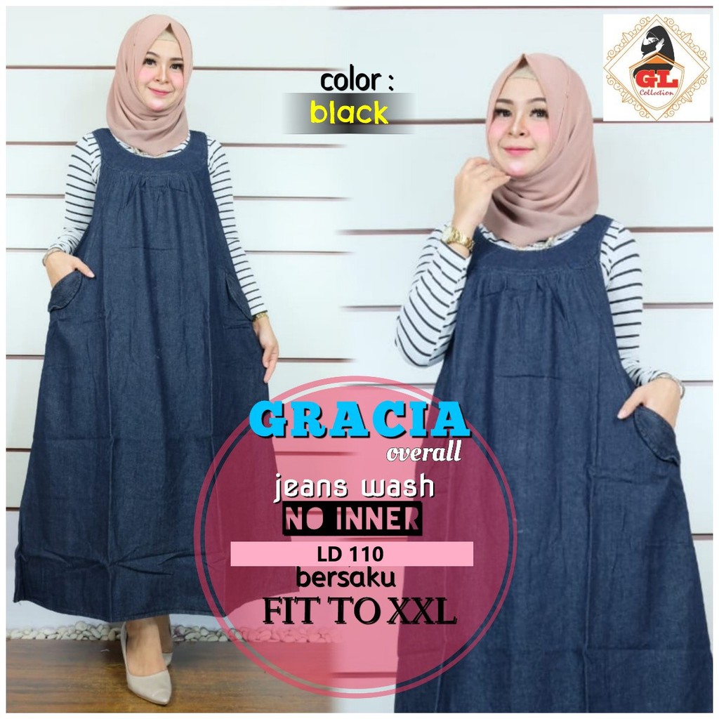 GRACIA OVERALL JUMBO VOXY JEANS PREMIUM HQ KEKINIAN MURAH