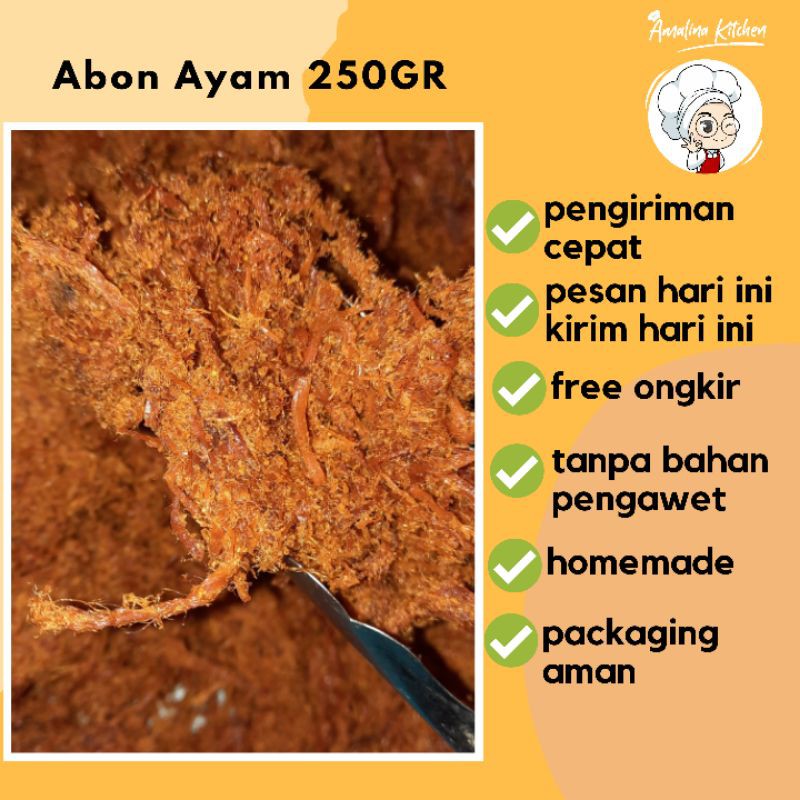 

abon/ Abon Ayam full daging ayam isi 250GRAM