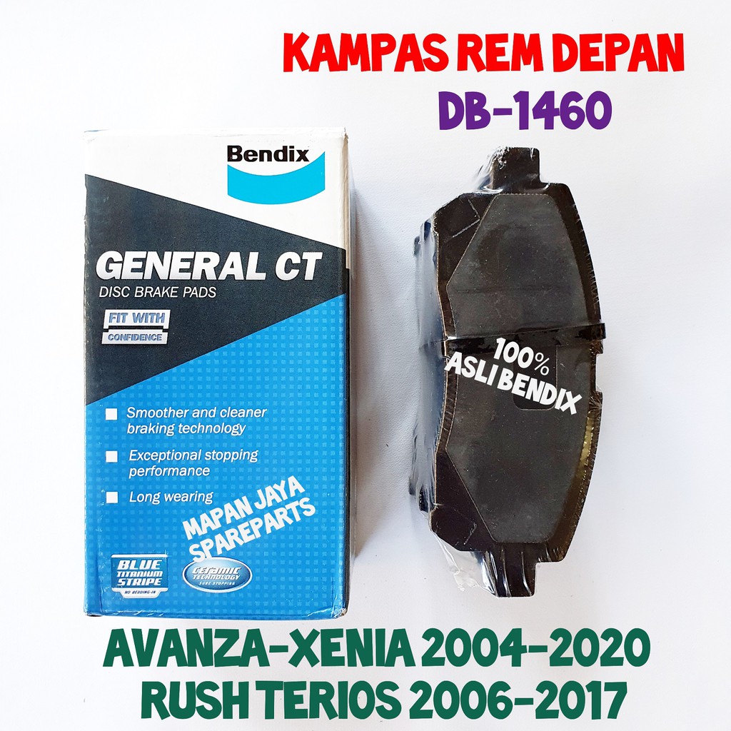 BRAKE PAD - KAMPAS REM DEPAN AVANZA / XENIA / RUSH / TERIOS / APV / TARUNA BENDIX DB1460