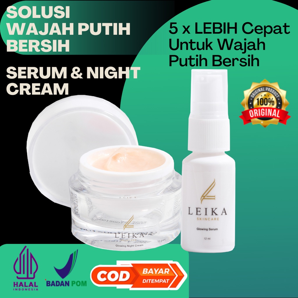 PAKET 2 in 1 Krim Pemutih Wajah BPOM Serum Pemutih Wajah Paket Pemutih Wajah Serum Pemutih Wajah Glo