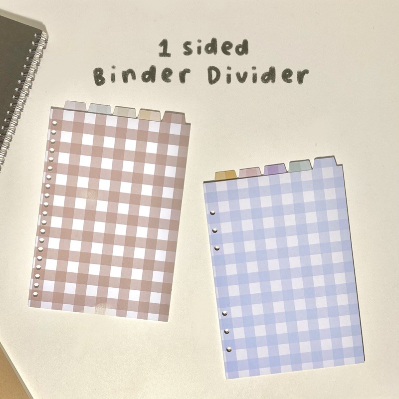

Binder Divider/Pembatas Binder Motif Gingham - ONE SIDED | A6,A5,B5 | 6 rings | 20 rings | 26 rings