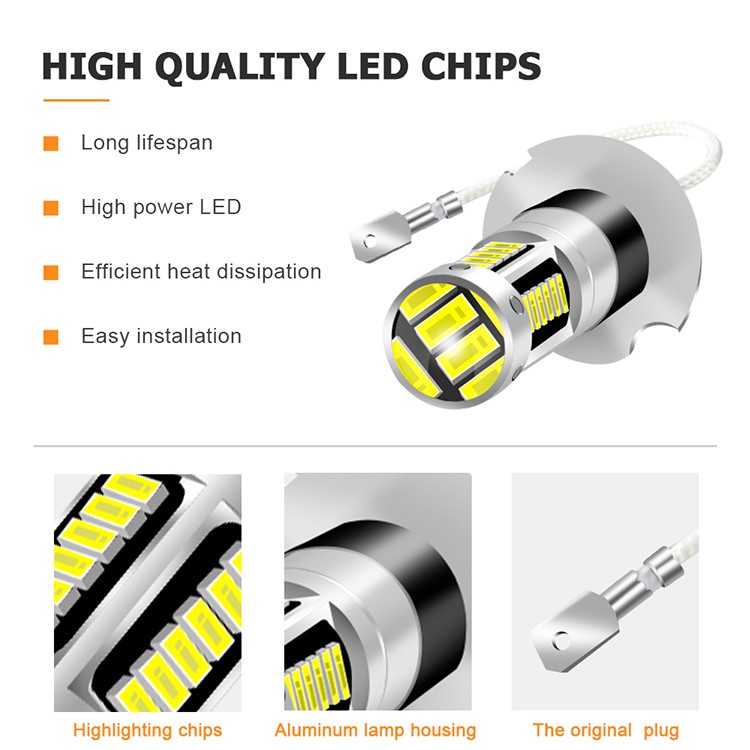 1Pcs 30LED Mobil LED Bohlam Lampu Mobil H3 4014 Chips 30 SMD Daya Tinggi LED Lampu Kabut dengan Lensa Beberapa Warna 12 V Lampu Senja LED Mobil