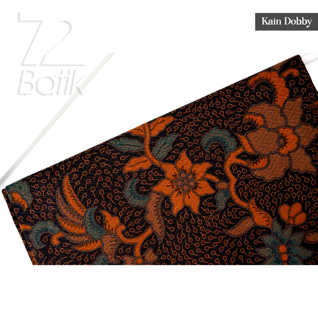 KAIN BATIK PREMIUM Dobby Motif Kembang Warna Orange Hijau Hitam Dolbi Dobi Doby Viscos 729624 Cap 72 Jarik Jarit Samping Kebat Panjang Batik Dobby Modern Premium Bahan Seragam Batik Pernikahan Kantor Keluarga Murah Kamen Jadi Batik Bali Lembaran