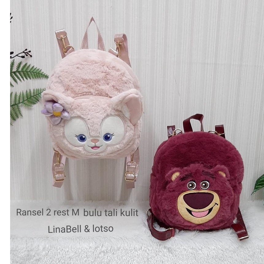 Ransel Linnabel Size M/Tas Bulu/Tas Punggung Wanita/Tas Linabel/Tas Wanita/Tas Lotso/Ransel Bulu/Ransel Lotso