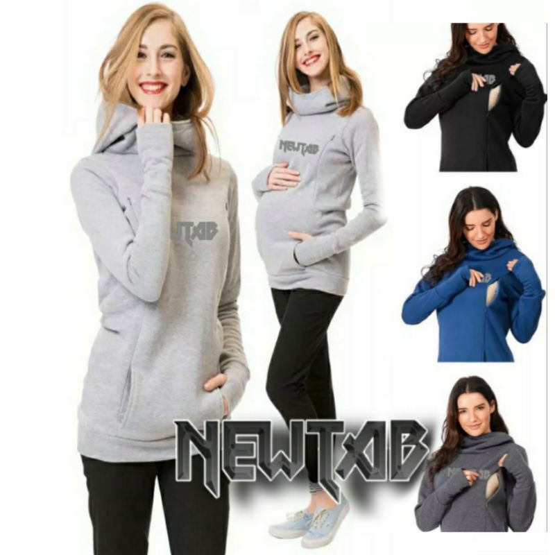 NEWTAB UNISEX IBU HAMIL MENYUSUI JAKETWANITA BUMIL / SWEATER BUSUI HAMIL MAURA NEWTAB TEBAL PREMIUM