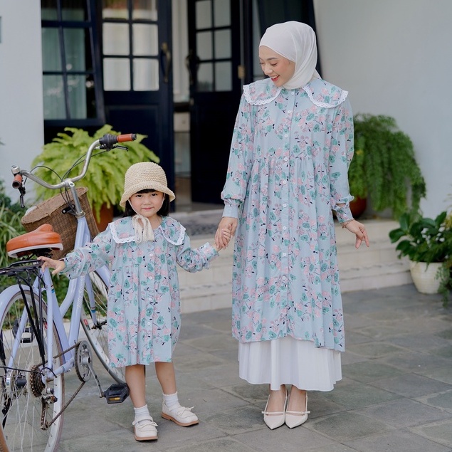 HANNAH TUNIK COUPLE MOM AND KIDS BAJU KEMBAR MAMA ANAK PEREMPUAN BAHAN PREMIUM SARIMBIT