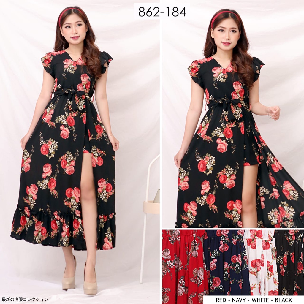 REALPIC INSTORE88 - JUMPSUIT DRESS WANITA BUNGA MOANA 184