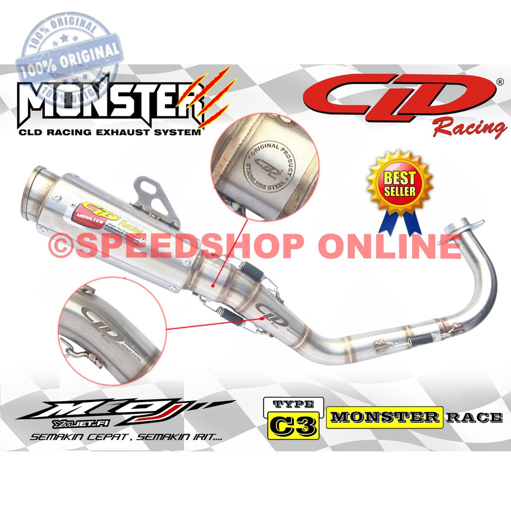 knalpot cld yamaha mio j mio m3 mio 125 soul gt 125 xride xeon gt original type c3 monster race
