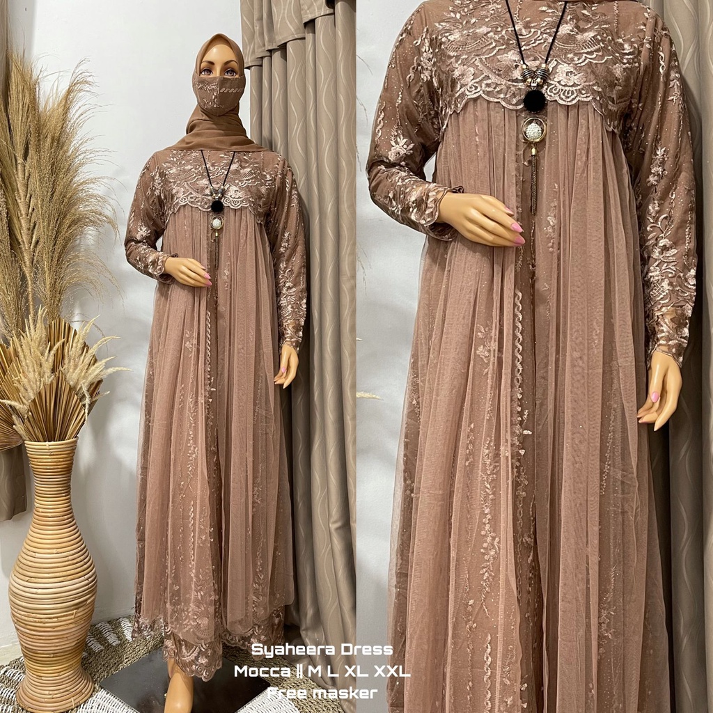 (COD) Gamis Tile Gloria| Gamis| Gamis Pesta| Gamis TIle| Gamis Brukat| Gamis Kondangan| Dress Kondangan HANANIA KEBAYA MODREN