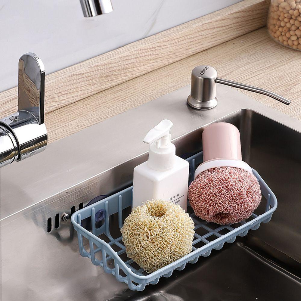 [Elegan] Rak Wastafel Suction Cup Multifungsi Tempat Sabun Cuci Piring Kamar Mandi Holders Drain Rack