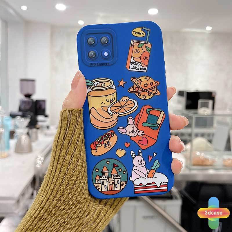 Soft TPU Case Motif Klein Blue Cartoon label Untuk Realme C21Y C11 2021 C15 C21 C25 C20 C12 C3 C25S 5 5S 5i 6i C17 7i C1 C25Y C2 C3i C20A realme Narzo 20 10 10A 20A 30A Camera Lens Protection Case Cover