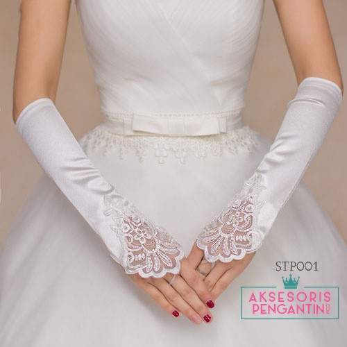 [PRODUK FAVORIT] SARUNG TANGAN FINGERLESS WEDDING GLOVES AKSESORIS PENGANTIN STP001