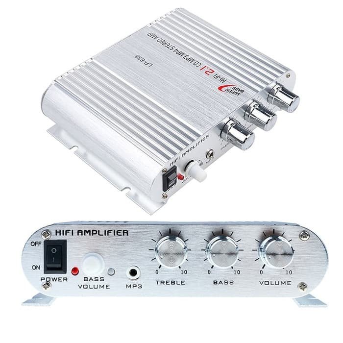 Mini Lepy LP-838 Car 3 Channel Amplifier Stereo Mega Bass 12V Hi-Fi