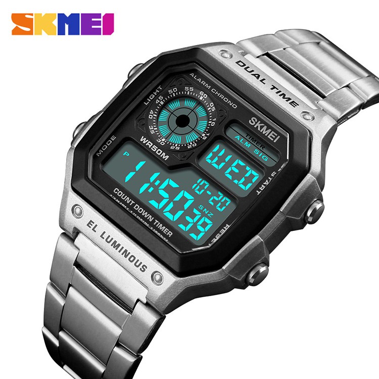 SKMEI 1335 Jam Tangan Pria Wanita Digital Tali Stainless Anti Air WATCHKITE WKOS