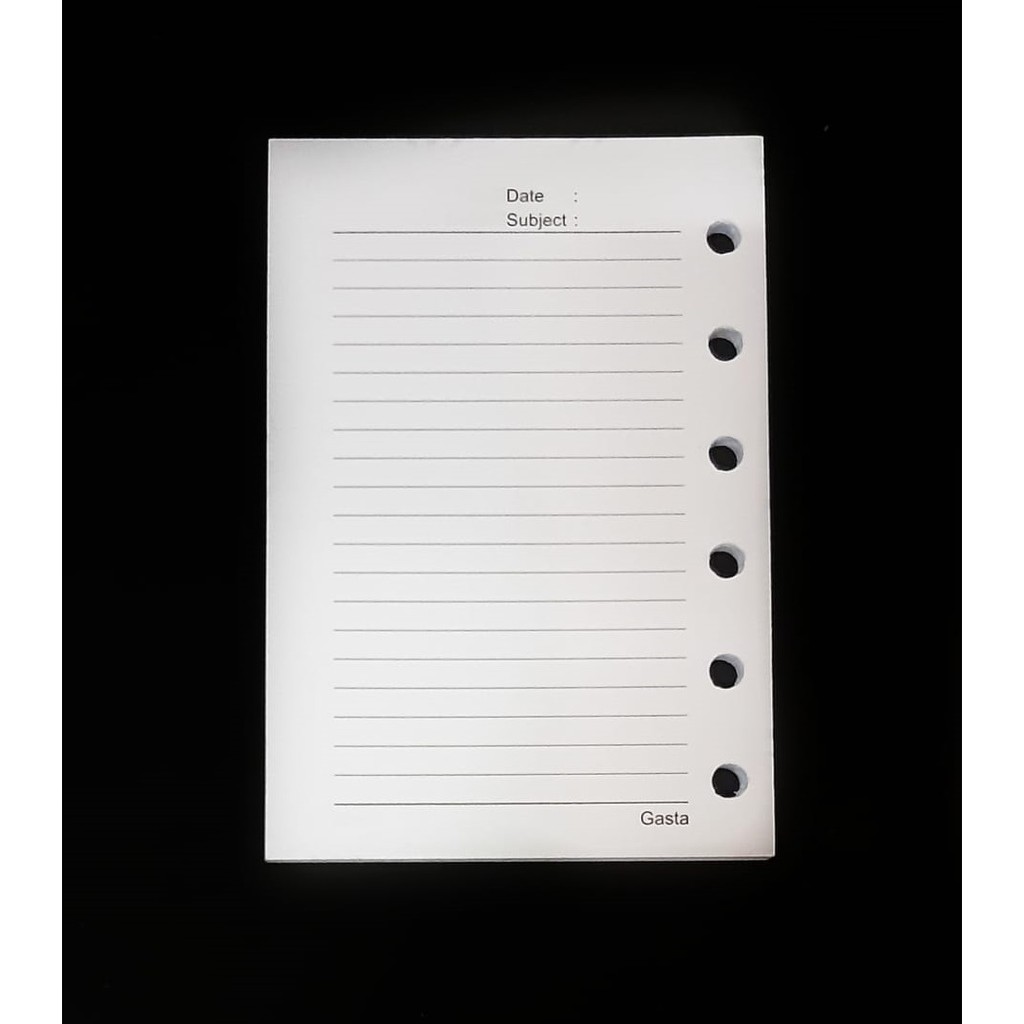 

KERTAS LOOSE LEAF ISI REFILL BINDER NOTE MINI A6 6 RING LUBANG 50 LEMBAR GARIS