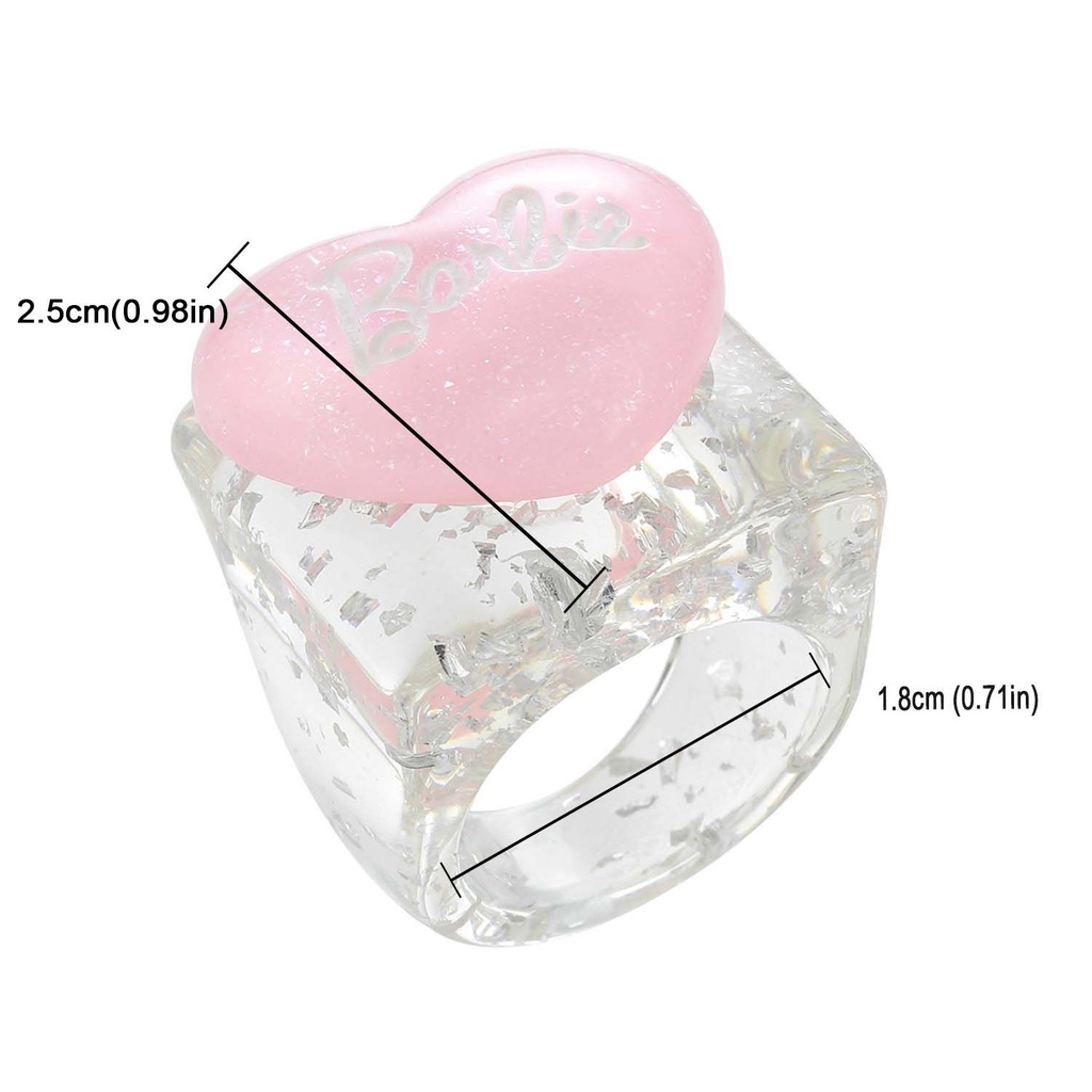 Needway  Geometric Finger Rings Trendy Acrylic Resin Ring Women Letter Heart Korean Cartoon Personality Fashion Jewelry