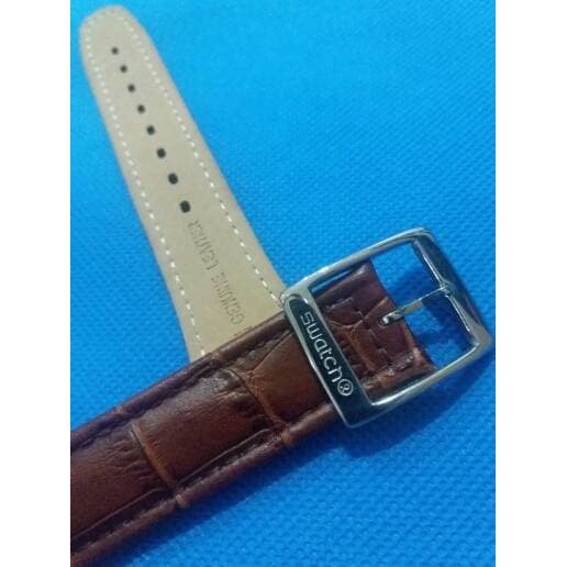 STRAP TALI JAM TANGAN LEATHER KULIT BROWN SILVER BUCKLE SWATCH BM