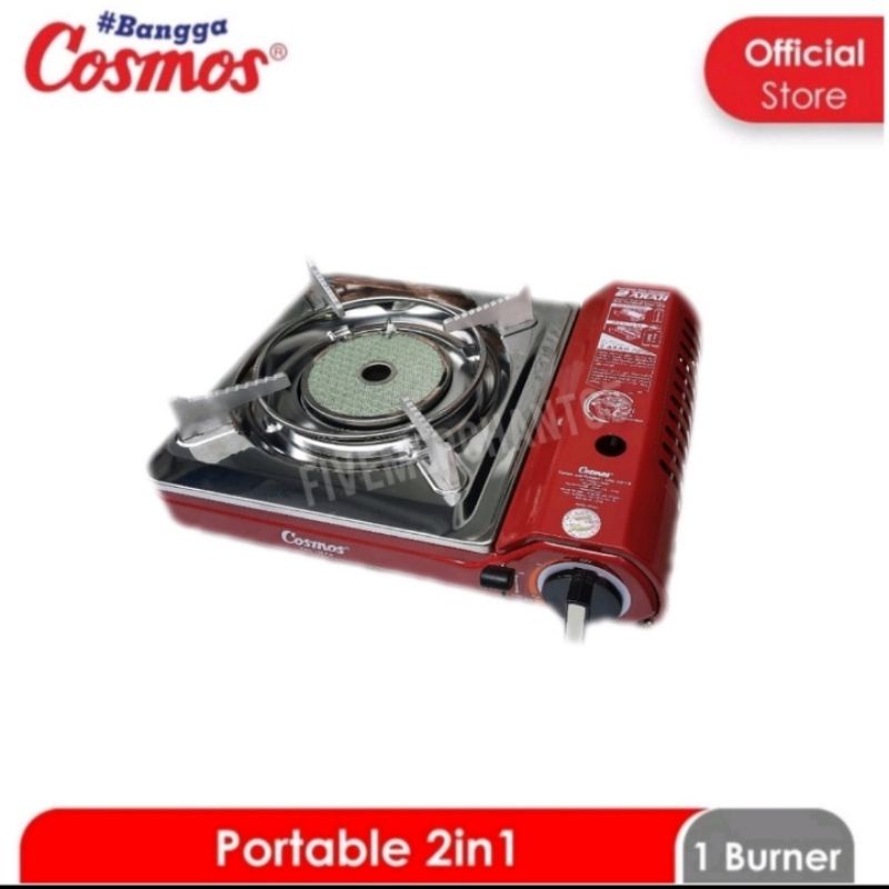 kompor portable SNI Cosmos/ 2 fungsi original CGC 123PN, anti karat stainless stell