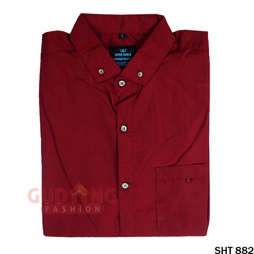 Kemeja Cowok Polos Lengan Pendek Oxford - SHT 882