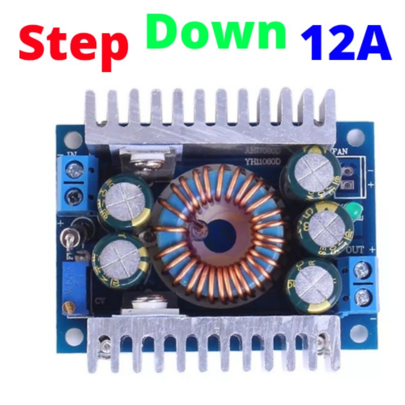 DC Car Power Supply Voltage Regulator Buck Converter 12A Max DC5-40V to 1.2-36V Step Down Volt Convert Adjustable Module