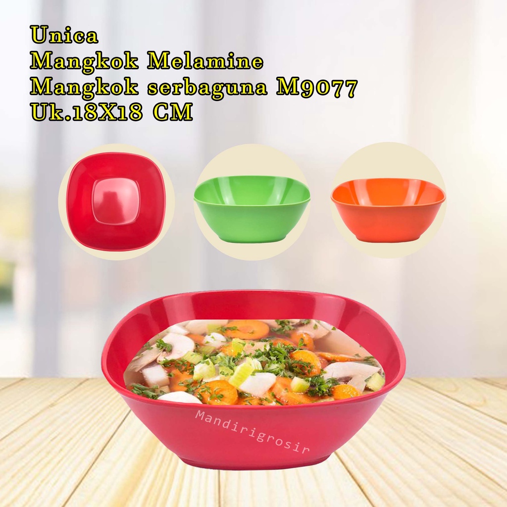 Unica * Mangkok Melamine * Mangkok serbaguna * M9077 * Uk.18X18 CM