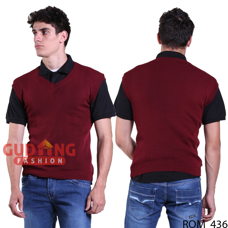 Waistcoat Pria Polos Rajut - ROM 436