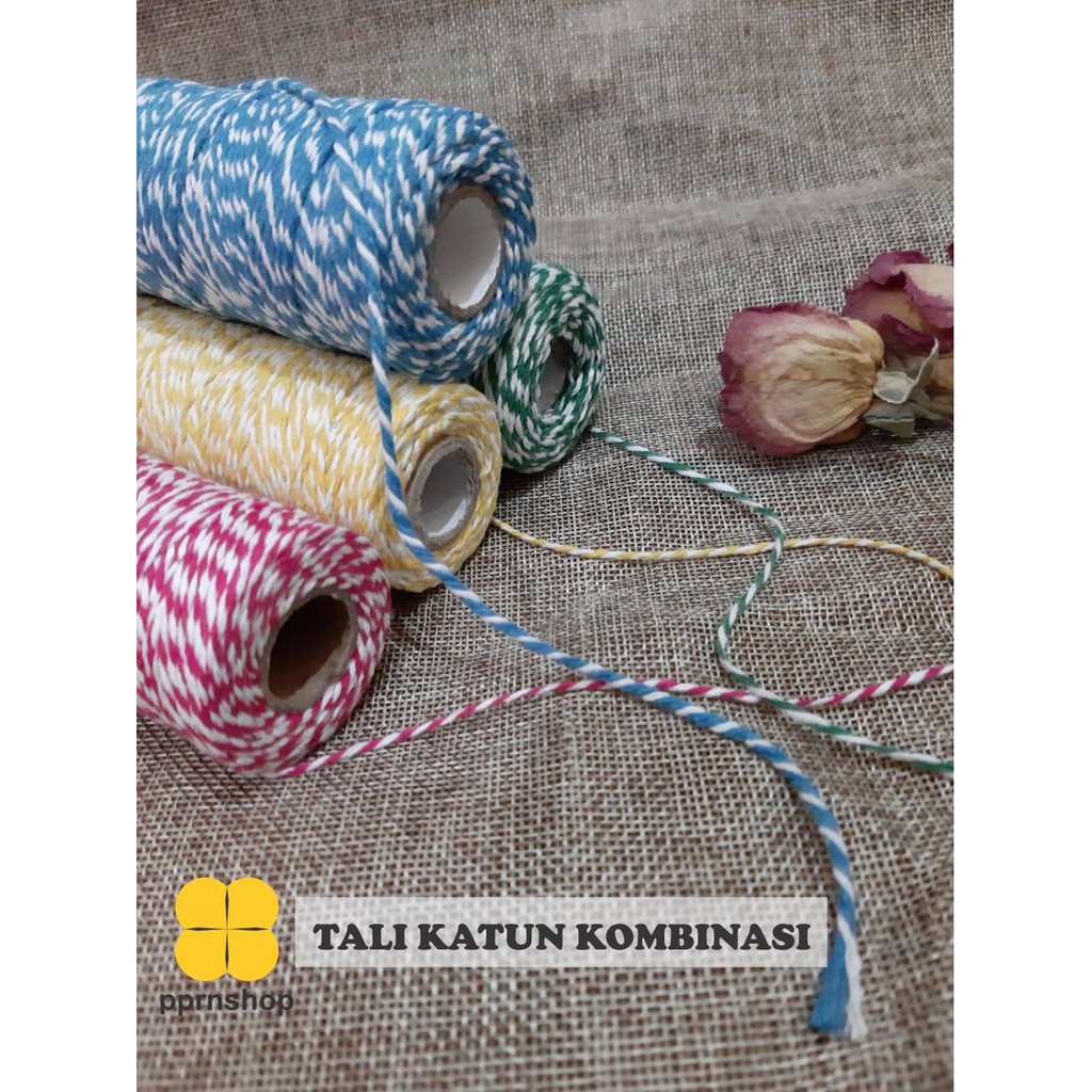 

TALI KADO KATUN KOMBINASI 2 PLY/TWINE COTTON ROPE/COTTON BAKERS/DIY WEDDING PARTY/ GIFT/ CRAFT