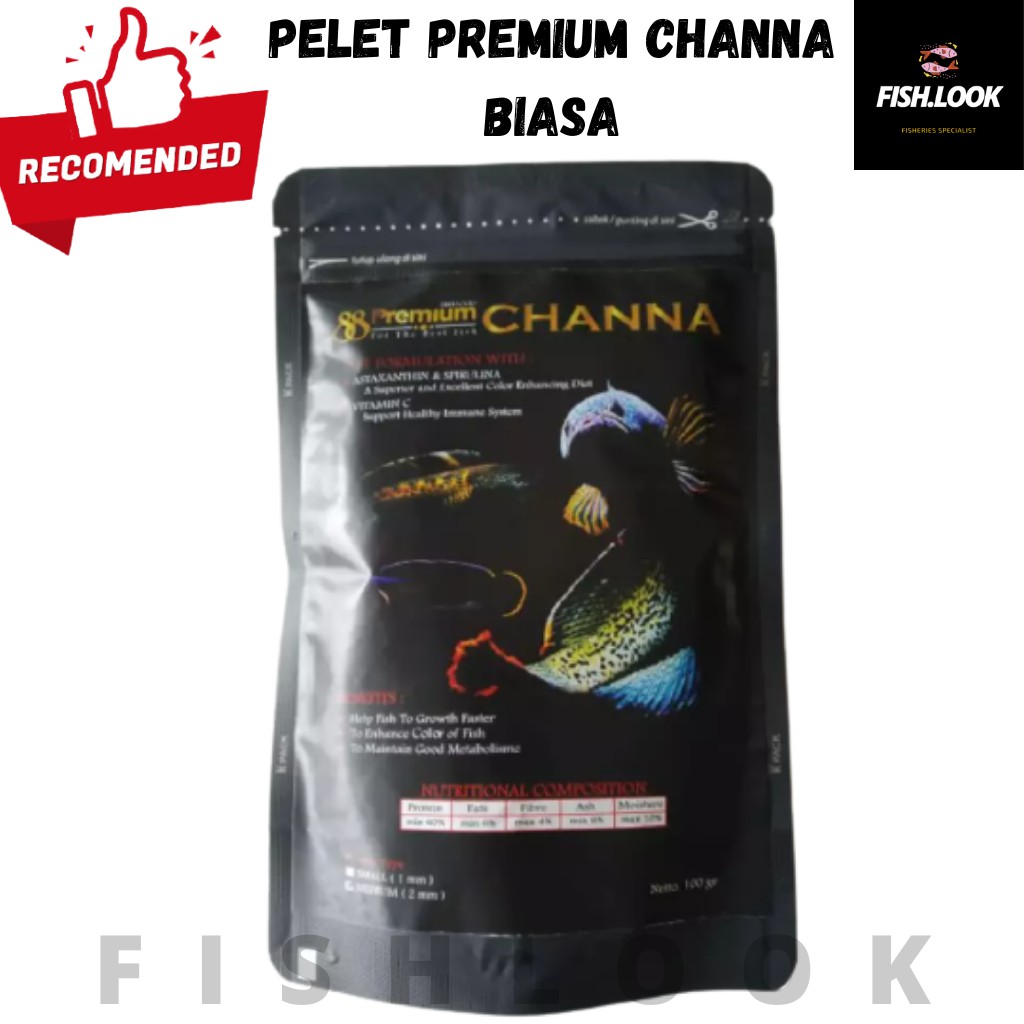 Pelet Premium Channa 100g Pellet Predator Chana - 2mm