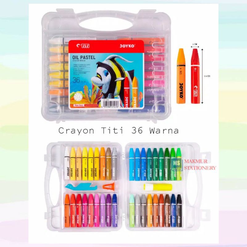 

TiTi Joyko Oil Pastel OP-36S Crayon 36 Colours Krayon Minyak 36 Warna Colors Asli Original