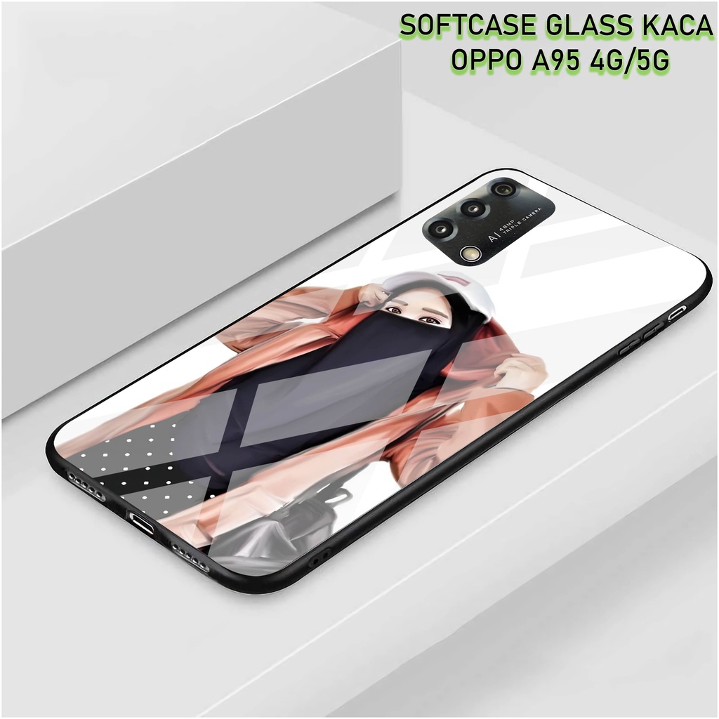Softcase Glass Kaca OPPO A95 [4G]- Case Hp Pelindung Handphone OPPO A95 [5G] [ A32]