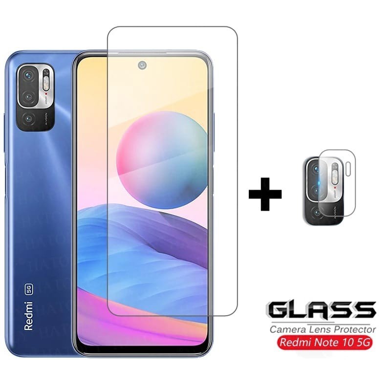 Tempered Glass Clear REDMI NOTE 10 5G Paket 2in1 Free Tempered Glass Camera