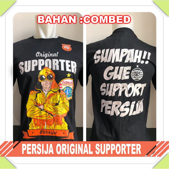 kaos baju bola lokal PERSIJA ORIGINAL SUPPORTER - Hitam, L