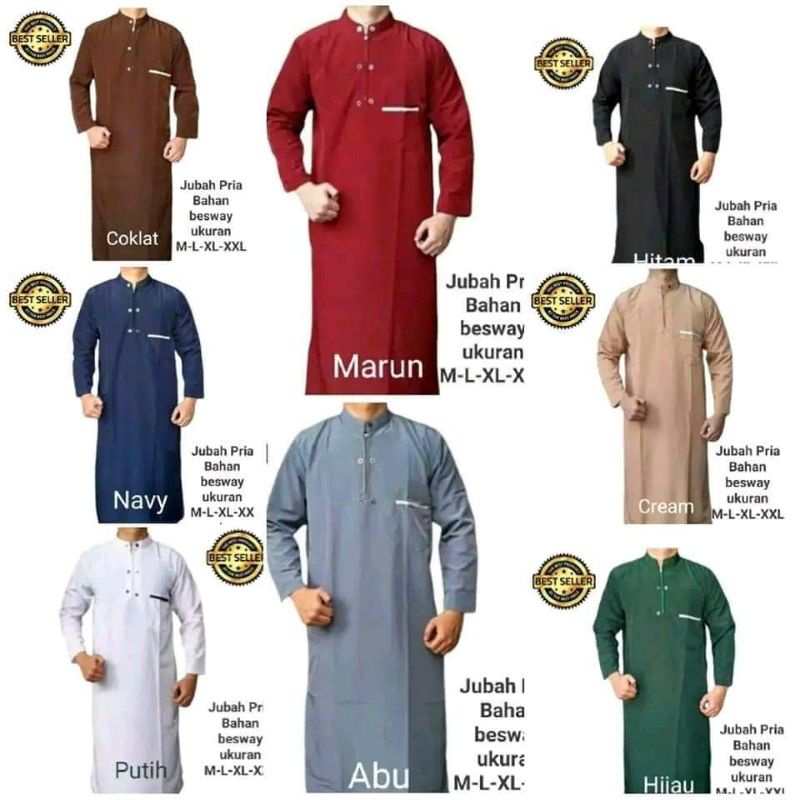 READY STOK gamis jubah pria dewasa terlaris Size M - XXL jumbo