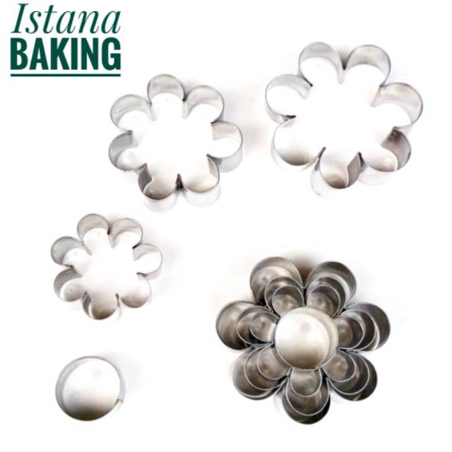 Istana Baking Cutter Cetakan Pastel Bunga Mawar Stainless steel