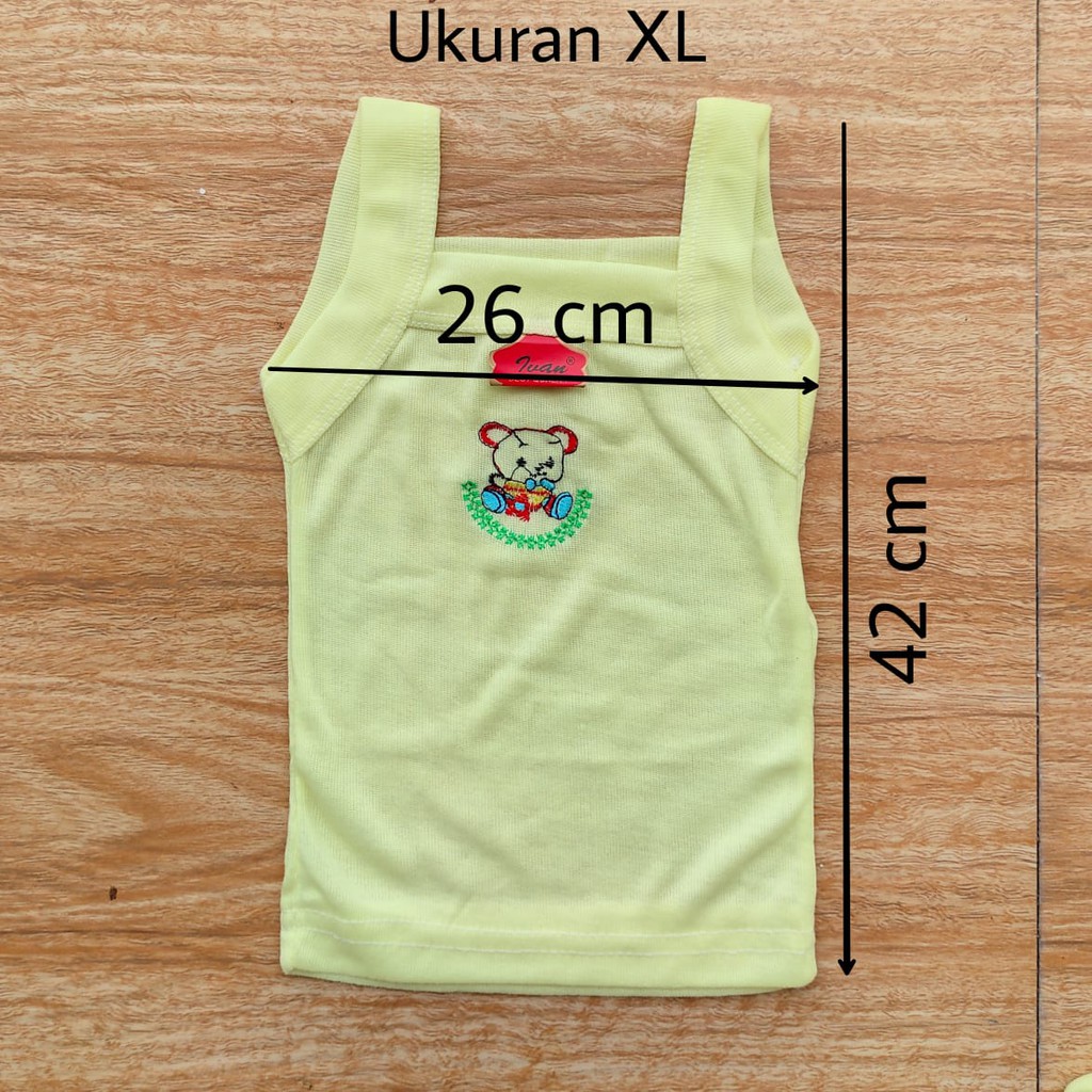 1 LUSIN (12 pcs) Singlet bayi BORDIR perlengkapan bayi lahir