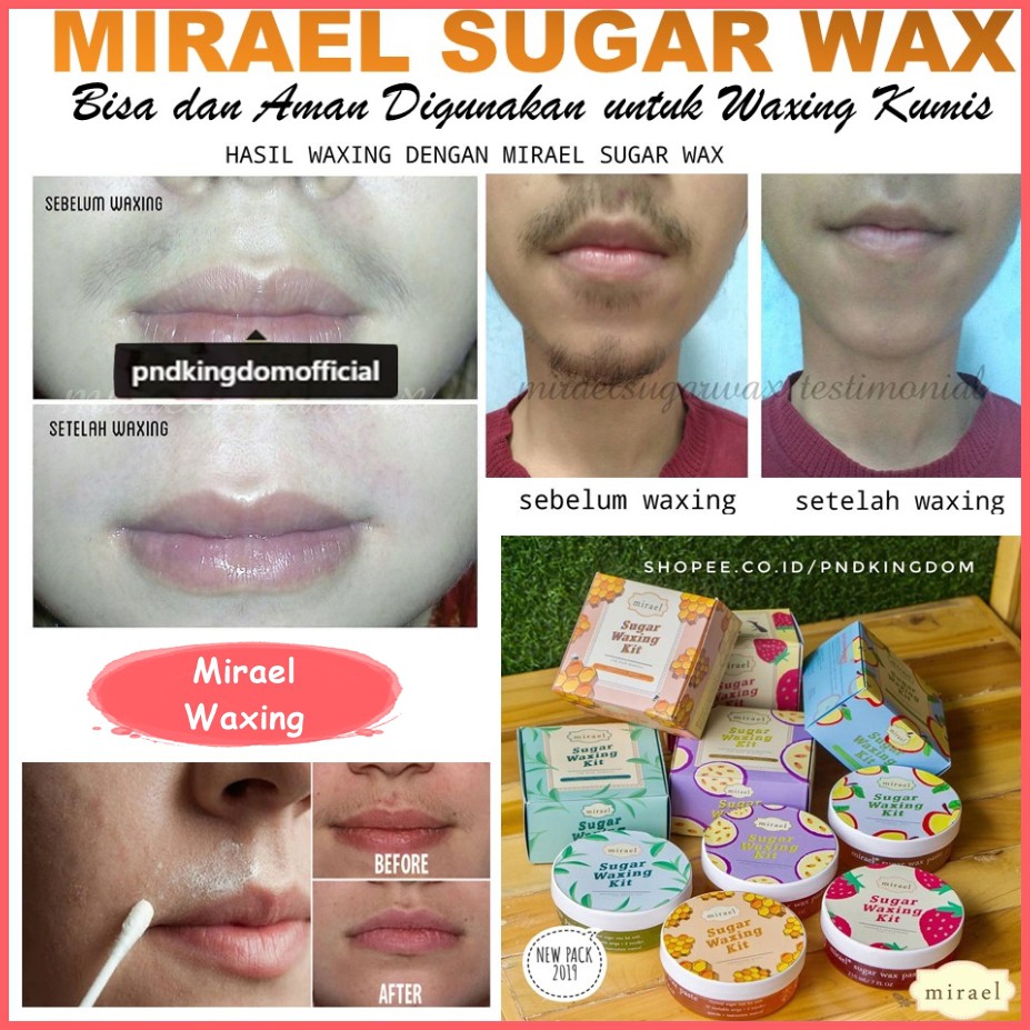 MIRAEL SUGAR WAXING KIT KEMASAN BARU ( APPLE / BRAZZILIAN / GREENTEA / HONEY / STRAWBERRY / BROWN SUGAR )