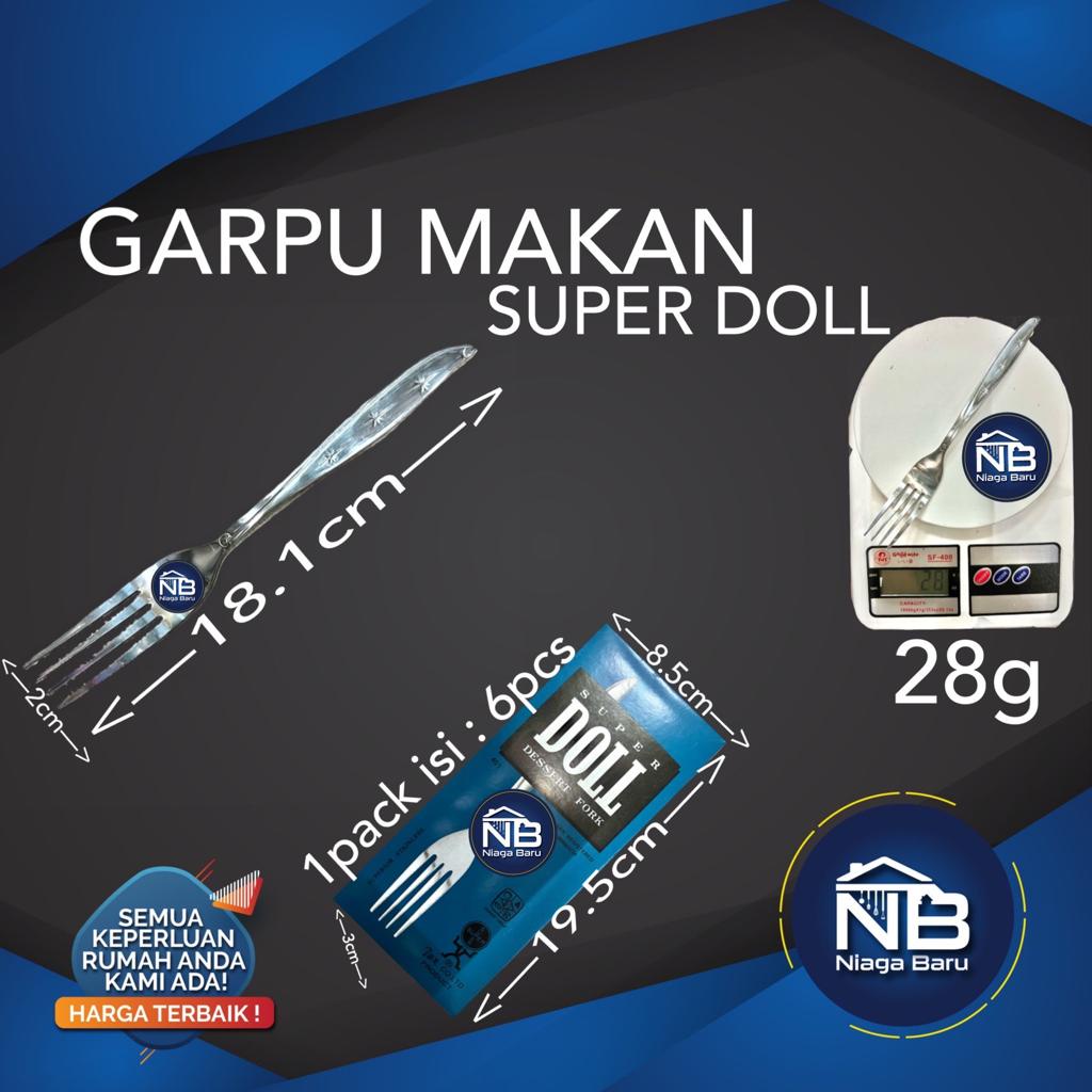 Garpu Makan Super Doll isi 6 pcs Garpu Makan Doll