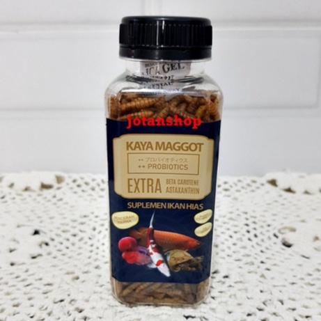 kaya maggot extra astaxanthin ulet ulat kering dry magot larvae pakan makanan ikan hias predator reptil