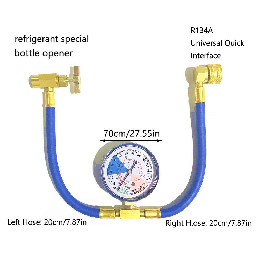 Populer Selang Charge Refrigerant Universal A/C Recharge Measuring Kit Aksesoris Mobil Suku Cadang Pengganti Otomatis Dengan Pengukur