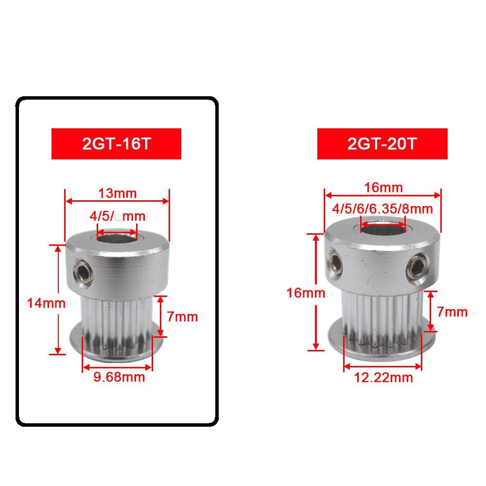 [HAEBOT] GT2 Pulley Timing 16T W6 Bore 3.17 4 5 6 6.35 mm Puley CNC 3D Printer Aluminium Pitch 2mm Aktuator Slider Bergigi Gigi Teeth 16