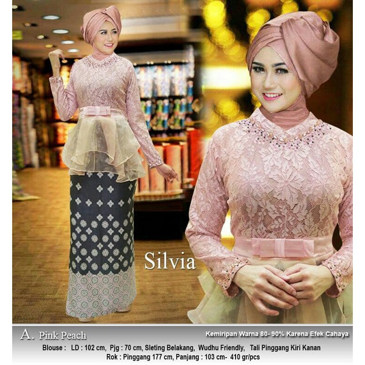 KEBAYA SILVIA PINK PEACH Berkualitas