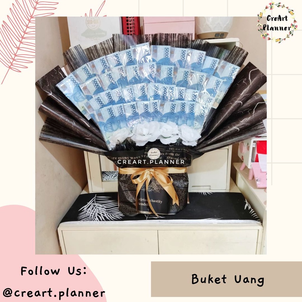 Buket uang.Buket bunga.Bunga uang.Kado uang.Mahar Uang.Bunga kertas.Bucket Wisuda 1