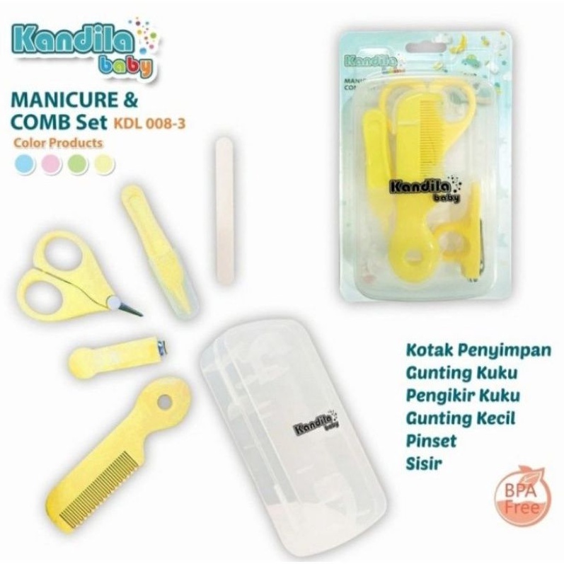 KANDILA Baby Manicure and Comb Set Gunting Kuku Kikir dan Sisir Bayi