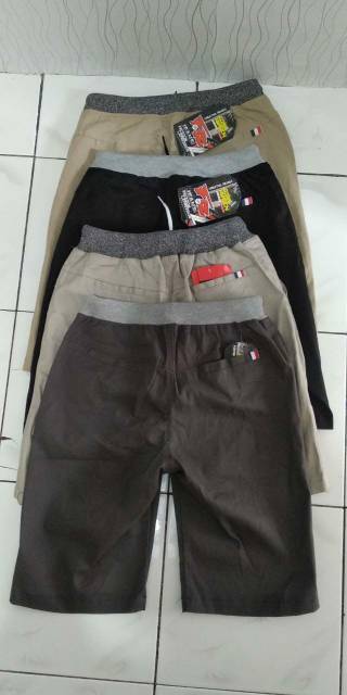 CELANA CHINO RIP PENDEK PRIA/ PINGGANG KARET  27 sampai  37