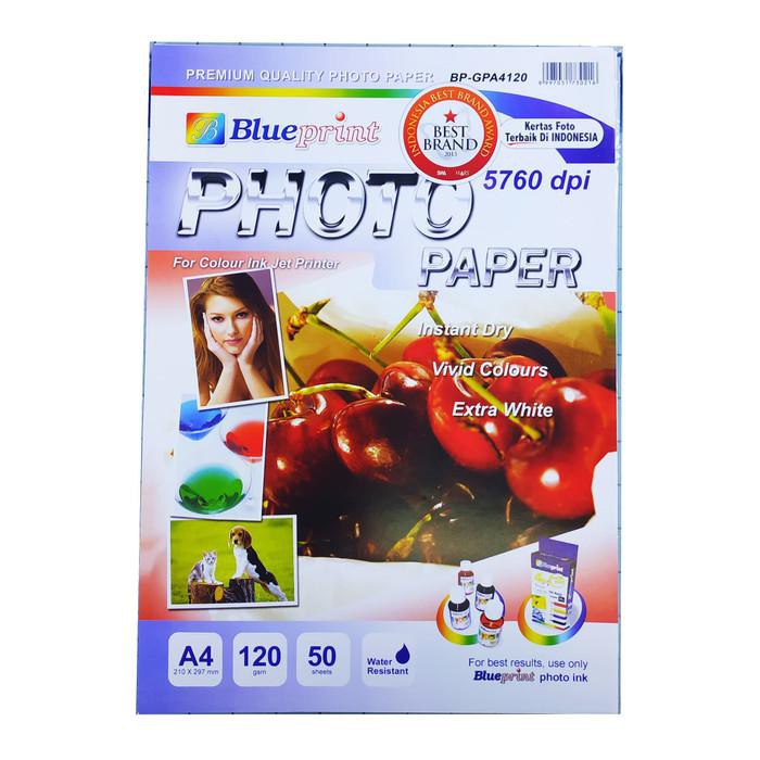 Kertas / Glossy Photo Paper A4 120Gsm Isi 50 Lembar Kertas Blueprint